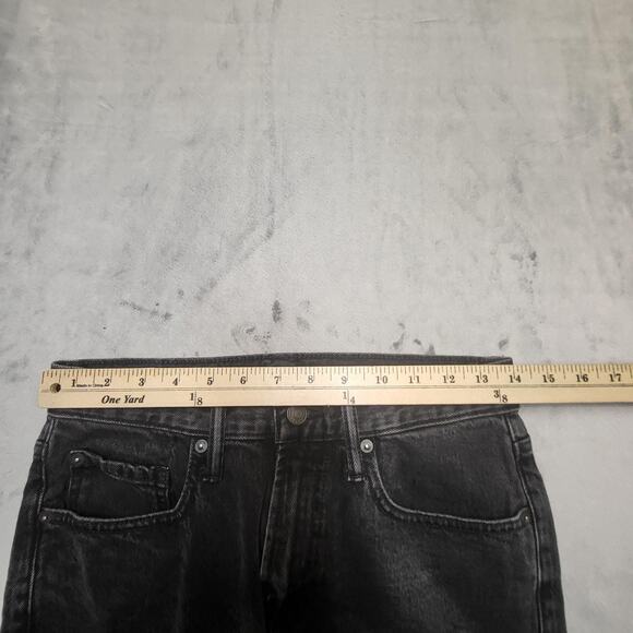 GAP Jeans Mens 28x27 Black Gray Relaxed Taper GapFlex Stretch Denim Tapered - Picture 9 of 11